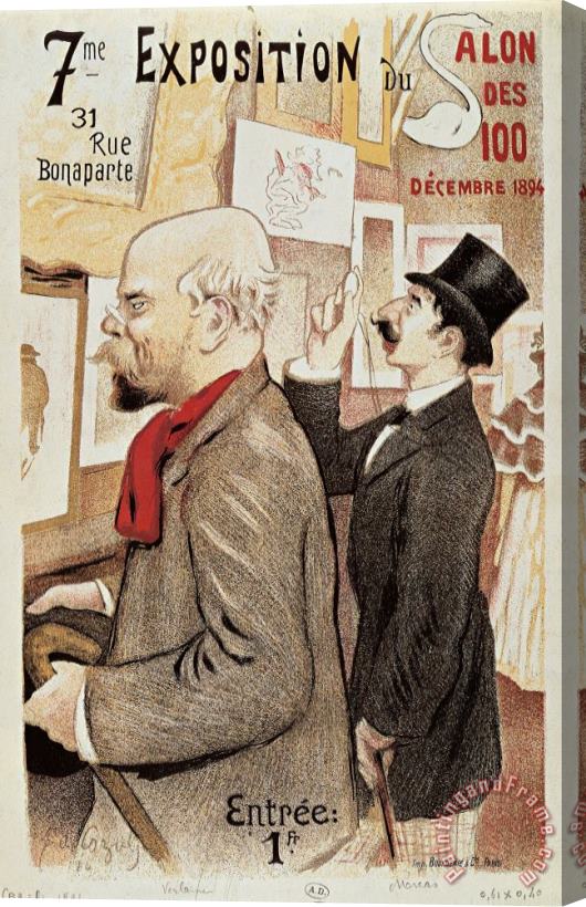Others France Paris Poster Of Paul Verlaine And Jean Moreas Stretched Canvas Painting / Canvas Art