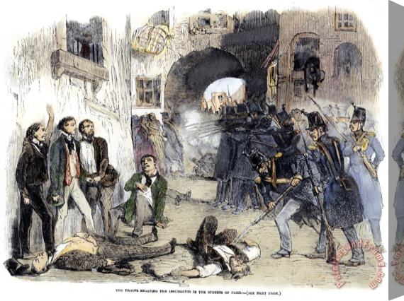 Others France: Paris Riot, 1851 Stretched Canvas Print / Canvas Art