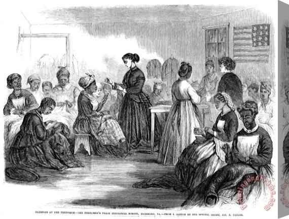Others Freedmens School 1866 Stretched Canvas Print / Canvas Art