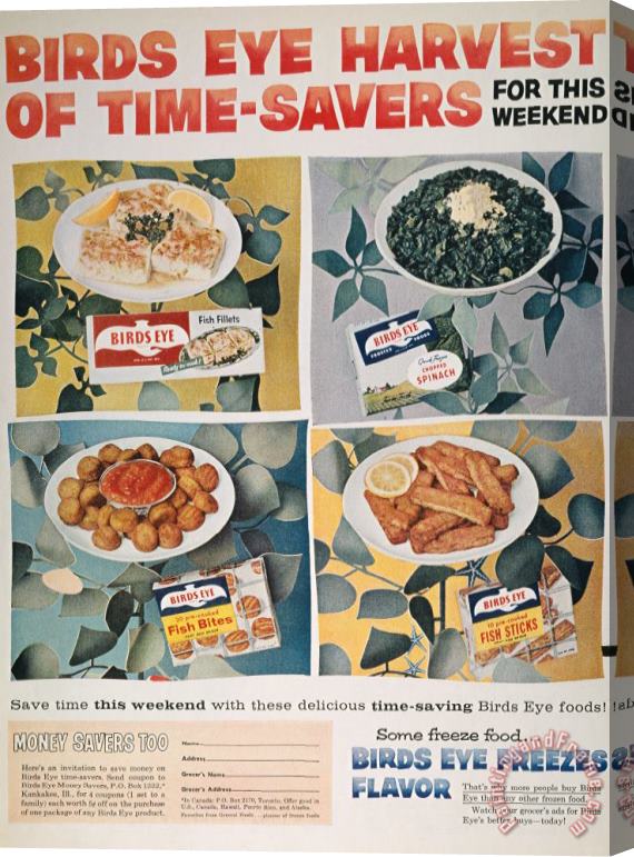 Others Frozen Food Ad, 1957 Stretched Canvas Painting / Canvas Art