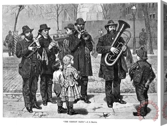 Others German Street Band, 1879 Stretched Canvas Painting / Canvas Art