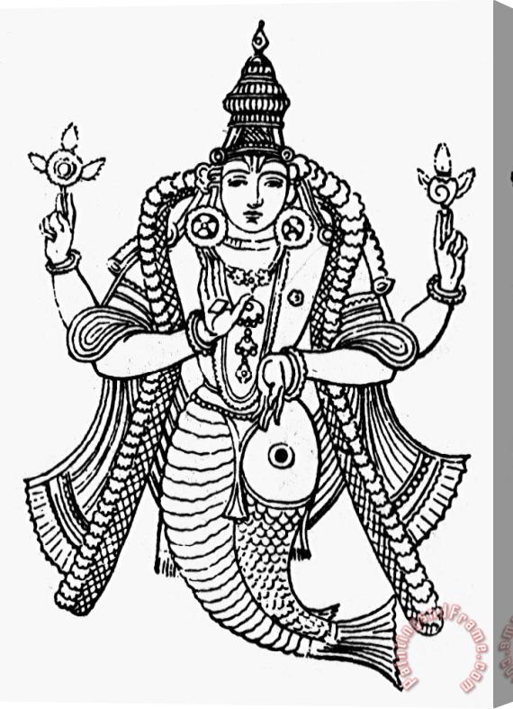 Others Hinduism: Vishnu Stretched Canvas Print / Canvas Art