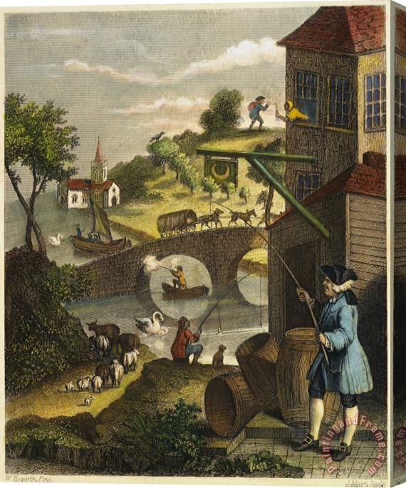 Others Hogarth: False Perspective Stretched Canvas Print / Canvas Art