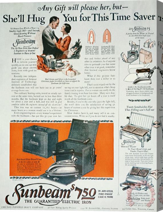 Others Home Appliance Ad, 1926 Stretched Canvas Print / Canvas Art