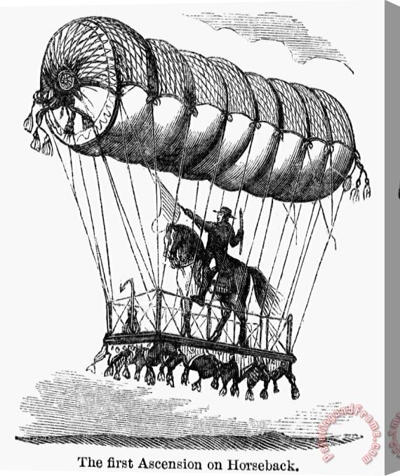 Others Horseback Balloon Ride Stretched Canvas Print / Canvas Art