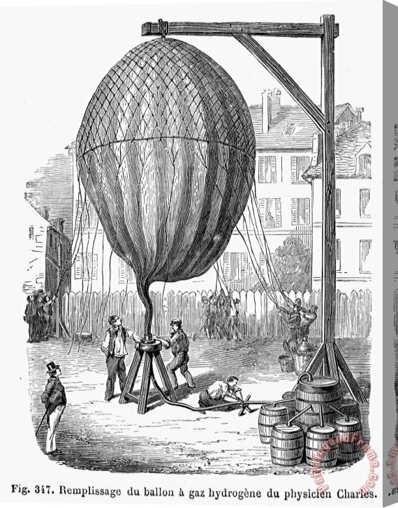 Others Hydrogen Balloon, 1783 Stretched Canvas Print / Canvas Art