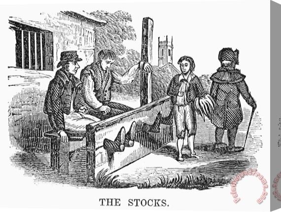 Others In The Stocks Stretched Canvas Print / Canvas Art