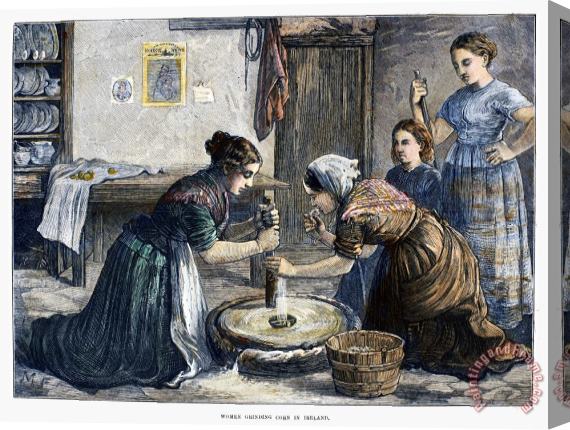Others Ireland: Hand Mill, 1874 Stretched Canvas Print / Canvas Art