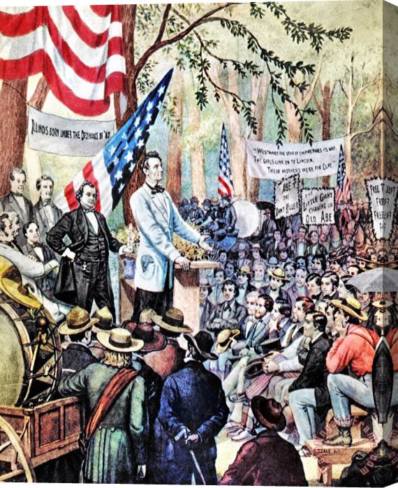 Others Lincoln-douglas Debate Stretched Canvas Painting / Canvas Art