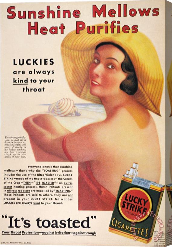 Others Lucky Strike Cigarette Ad Stretched Canvas Print / Canvas Art