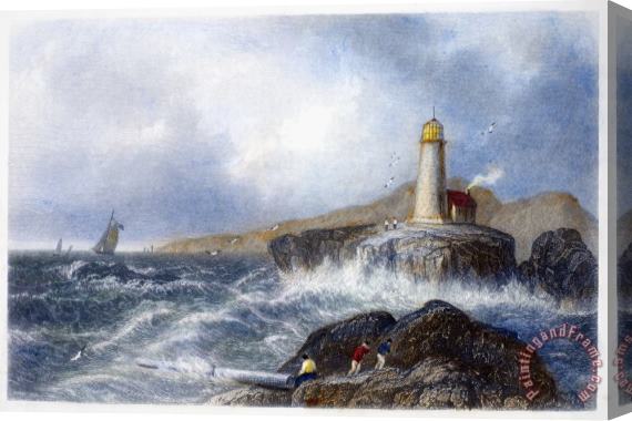 Others Maine: Lighthouse, 1839 Stretched Canvas Print / Canvas Art