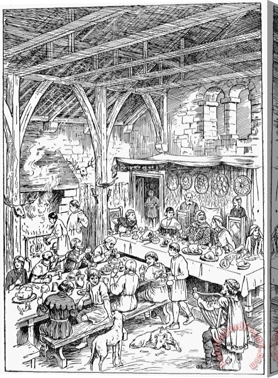 Others Medieval Dining Hall Stretched Canvas Painting / Canvas Art