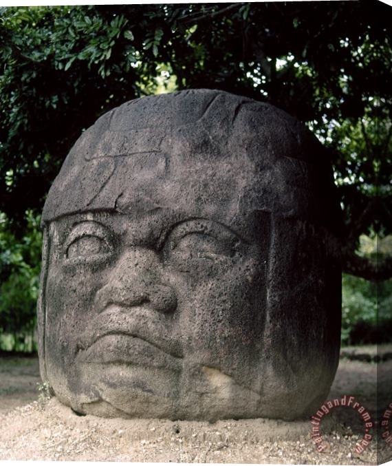 Others Mexico: Olmec Head Stretched Canvas Print / Canvas Art