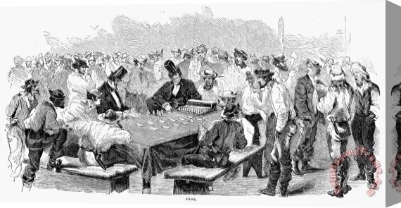 Others Miners Gambling, 1857 Stretched Canvas Print / Canvas Art