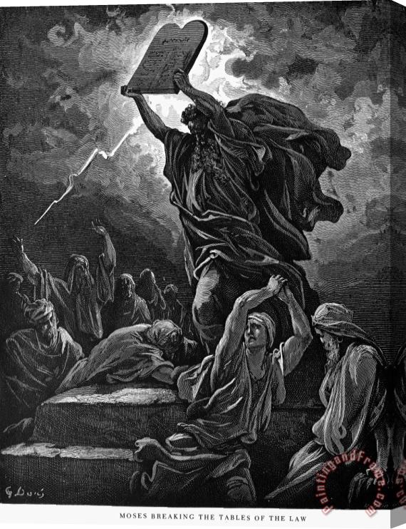 Others Moses Breaking The Tablets Stretched Canvas Print / Canvas Art