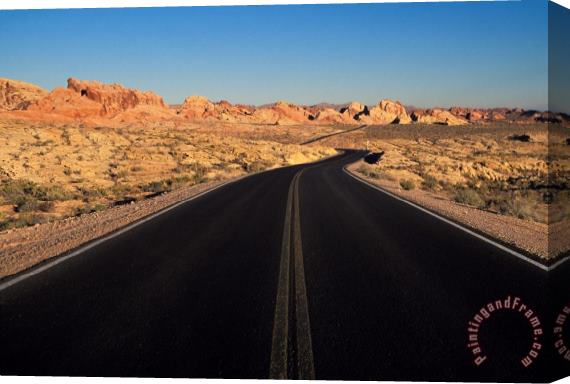 Others Nevada. Desert Road Stretched Canvas Print / Canvas Art