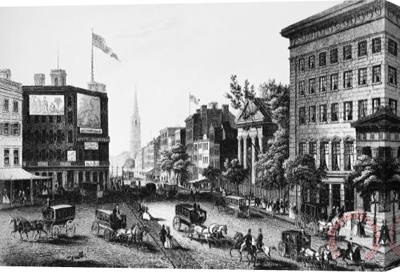 Others New York: Broadway, 1855 Stretched Canvas Painting / Canvas Art