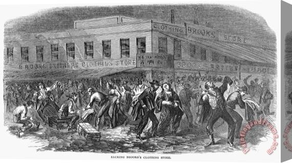 Others New York: Draft Riots, 1863 Stretched Canvas Painting / Canvas Art