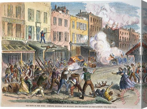 Others New York: Draft Riots 1863 Stretched Canvas Painting / Canvas Art