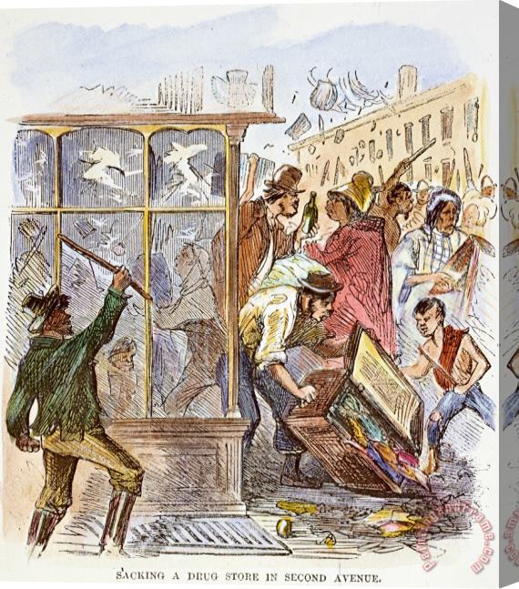 Others New York: Draft Riots 1863 Stretched Canvas Painting / Canvas Art