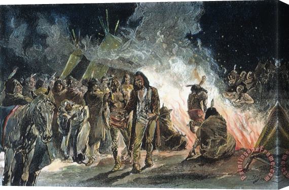 Others Ogallala Sioux Ghost Dance Stretched Canvas Print / Canvas Art