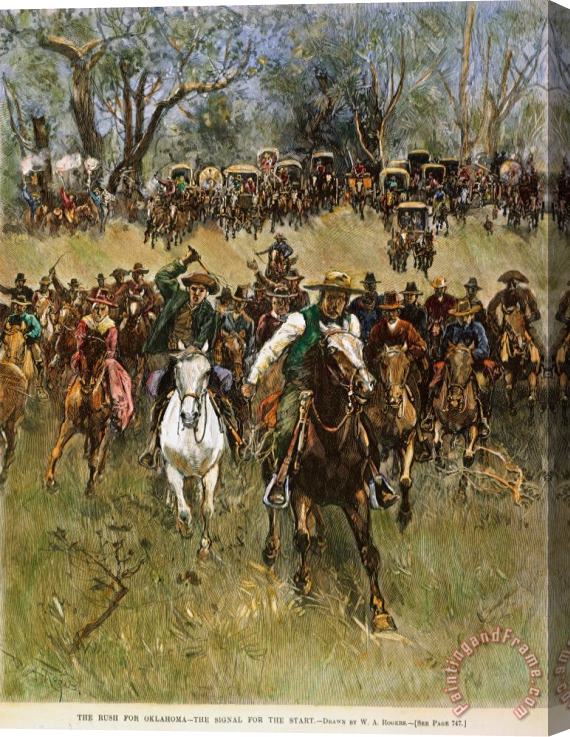 Others Oklahoma Land Rush, 1891 Stretched Canvas Painting / Canvas Art
