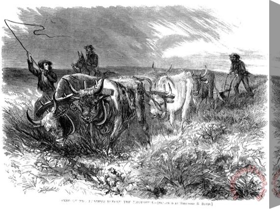 Others Plowing, 1868 Stretched Canvas Print / Canvas Art