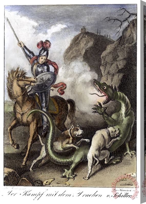 Others Saint George & The Dragon Stretched Canvas Painting / Canvas Art