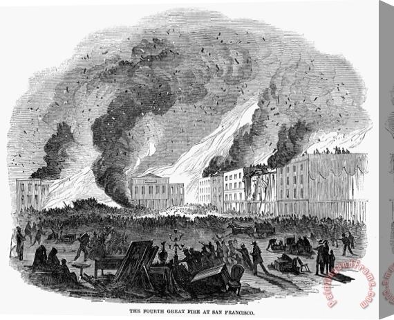 Others San Francisco: Fire, 1850 Stretched Canvas Print / Canvas Art
