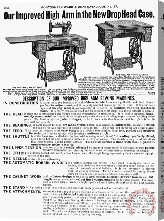 Others Sewing Machine Ad, 1895 Stretched Canvas Print / Canvas Art