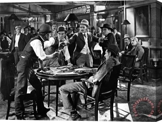 Others Silent Film Still: Gambling Stretched Canvas Print / Canvas Art