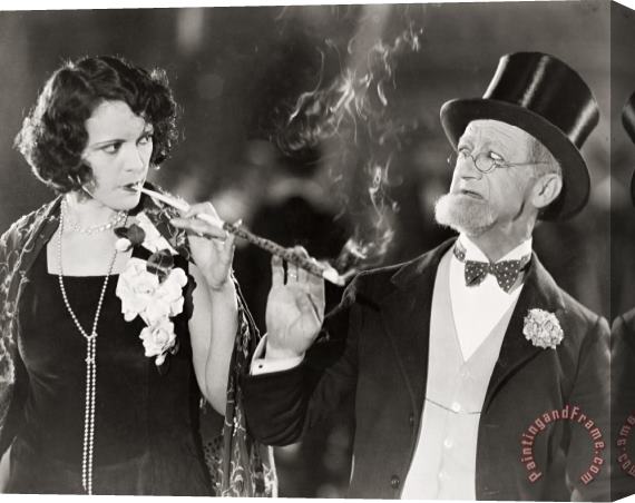 Others Silent Film Still: Smoking Stretched Canvas Print / Canvas Art