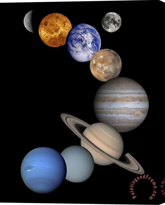 Others Solar System Montage Stretched Canvas Painting / Canvas Art
