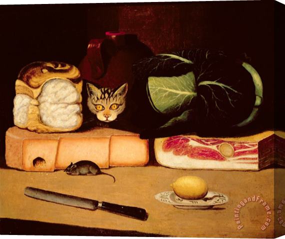 Others Still Life with Cat and Mouse Stretched Canvas Painting / Canvas Art