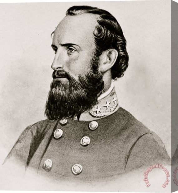 Others Stonewall Jackson Confederate General Portrait Stretched Canvas Print / Canvas Art