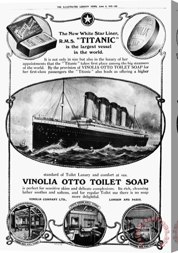 Others Titanic: Soap Ad, 1912 Stretched Canvas Print / Canvas Art