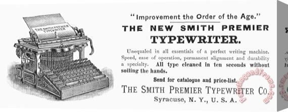 Others Typewriter Ad, 1890 Stretched Canvas Print / Canvas Art