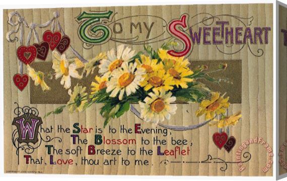 Others Valentines Day Card, 1910 Stretched Canvas Painting / Canvas Art