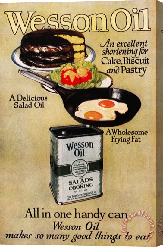Others Vegetable Oil Ad, 1918 Stretched Canvas Painting / Canvas Art