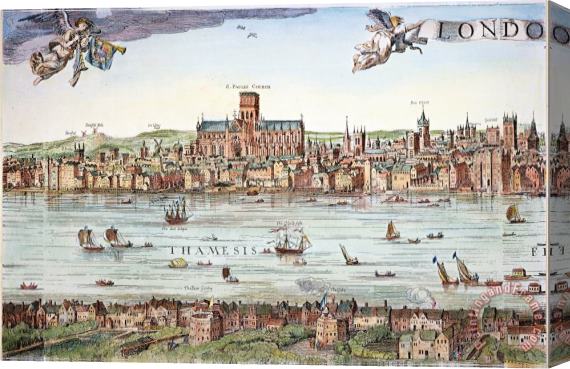 Others Visscher: London, 1616 Stretched Canvas Painting / Canvas Art