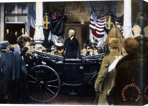 Others Woodrow Wilson In Paris Stretched Canvas Painting / Canvas Art