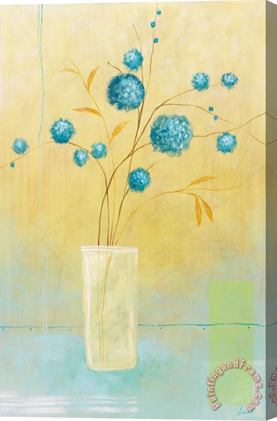 Pablo Esteban Blue Flowers Stretched Canvas Painting / Canvas Art