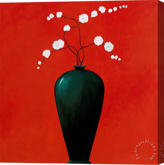 Pablo Esteban Red Vase 1 Stretched Canvas Print / Canvas Art