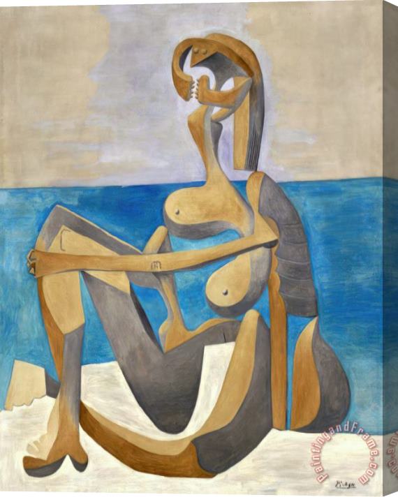 Pablo Picasso Baigneuse Assise Au Bord De La Mer C 1930 Stretched Canvas Print / Canvas Art