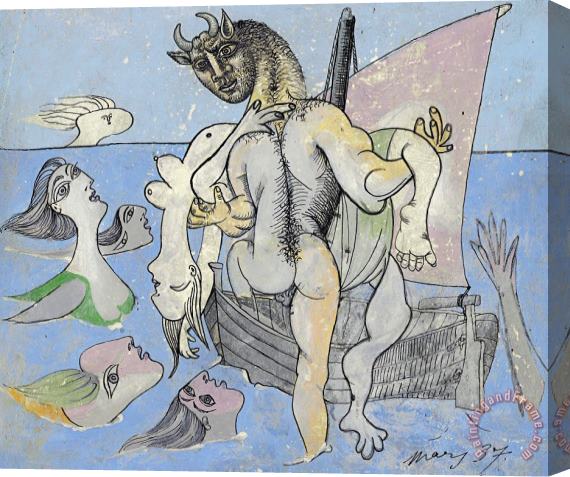 Pablo Picasso Baigneuses, Sirenes, Femme Nue Et Minotaure Stretched Canvas Painting / Canvas Art