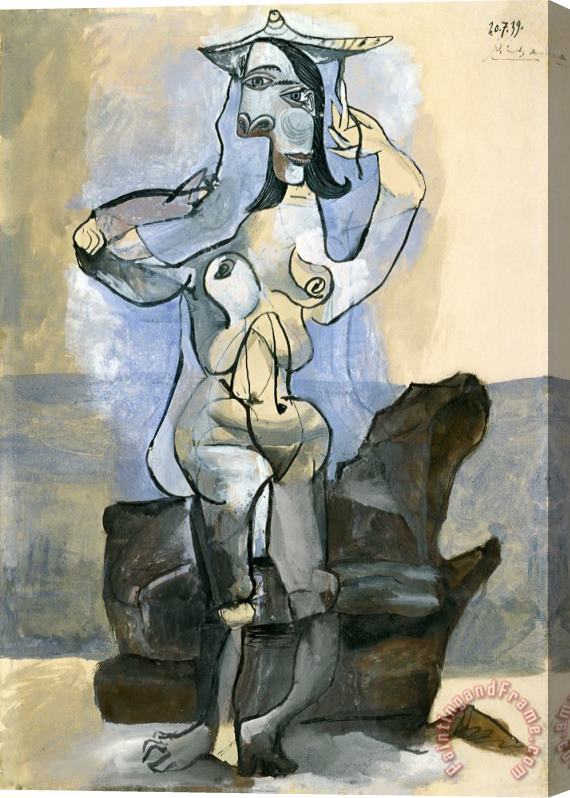 Pablo Picasso Bather by The Sea Stretched Canvas Painting / Canvas Art