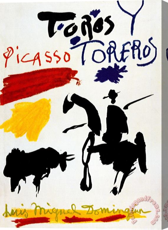 Picasso The Bullfighter Print On Canvas Ink Print on Unframed Canvas