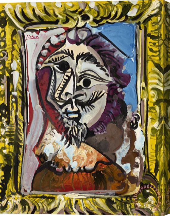 Pablo Picasso Buste D'homme Dans Un Cadre Stretched Canvas Print / Canvas Art