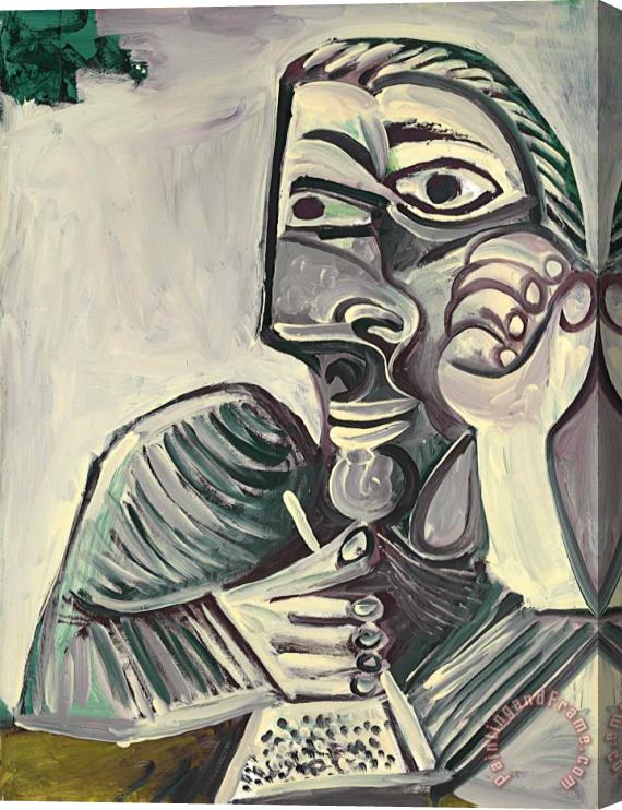 Pablo Picasso Buste D'homme Ecrivant (autoportrait) Stretched Canvas Print / Canvas Art