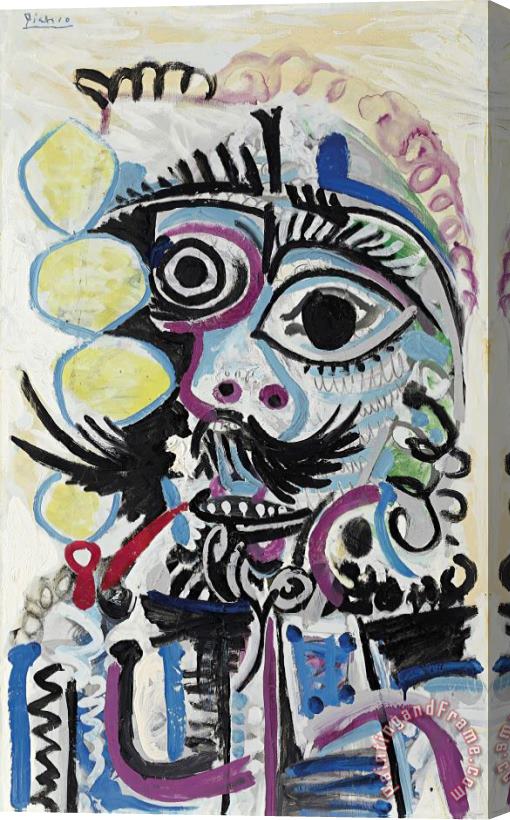Pablo Picasso Buste D'homme Stretched Canvas Painting / Canvas Art